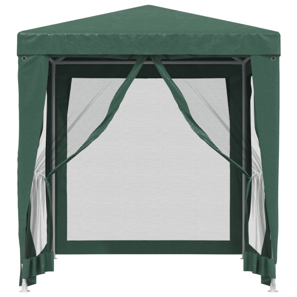 Carpa para fiestas con 4 paredes de malla HDPE verde 2x2