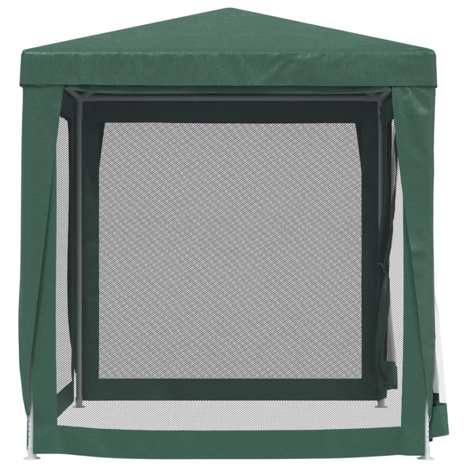 Carpa para fiestas con 4 paredes de malla HDPE verde 2x2