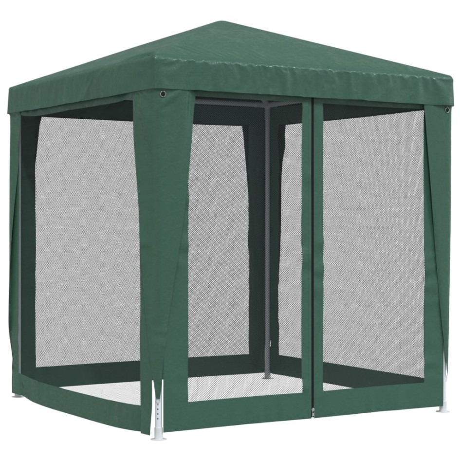 Carpa para fiestas con 4 paredes de malla HDPE verde 2x2