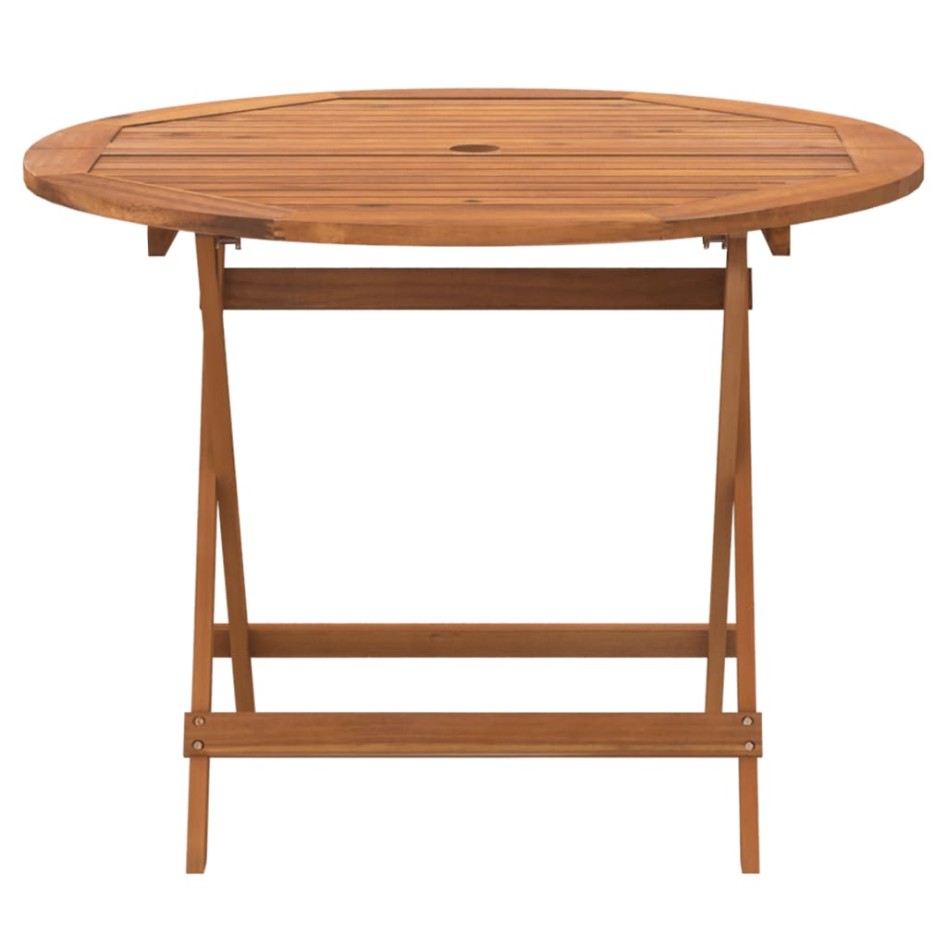 Mesa de jardín plegable madera maciza de acacia Ø 90x75