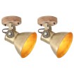 Lámparas de pared/techo industrial 2 uds latón 20x25 cm E27