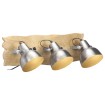 Lámpara de pared industrial madera mango plateado E27 68x23 cm