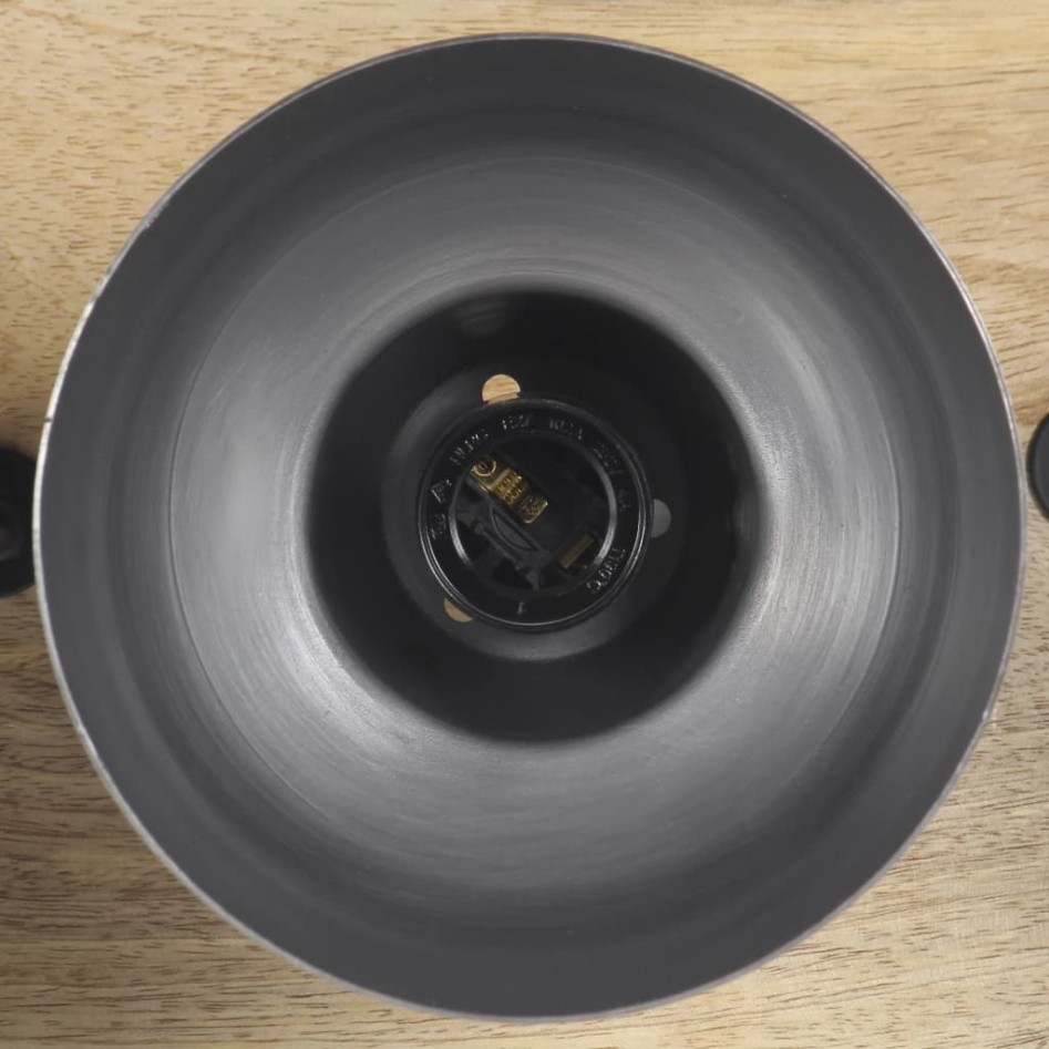 Lámpara de pared industrial madera mango plateado E27 68x23