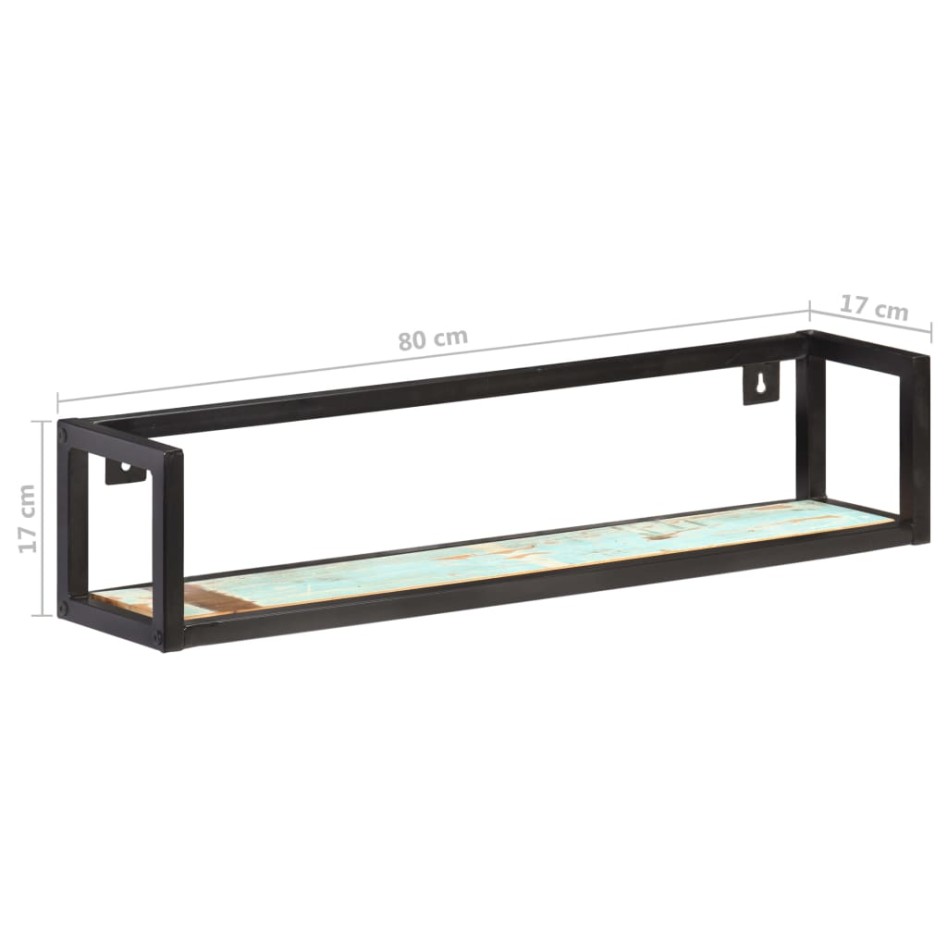 Estantes de pared 2 unidades 80 cm madera maciza