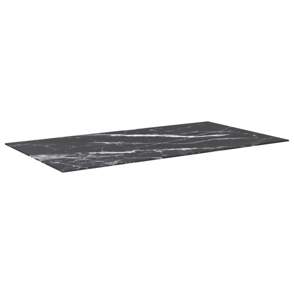Tablero mesa diseño mármol vidrio templado negro 120x65 cm 8