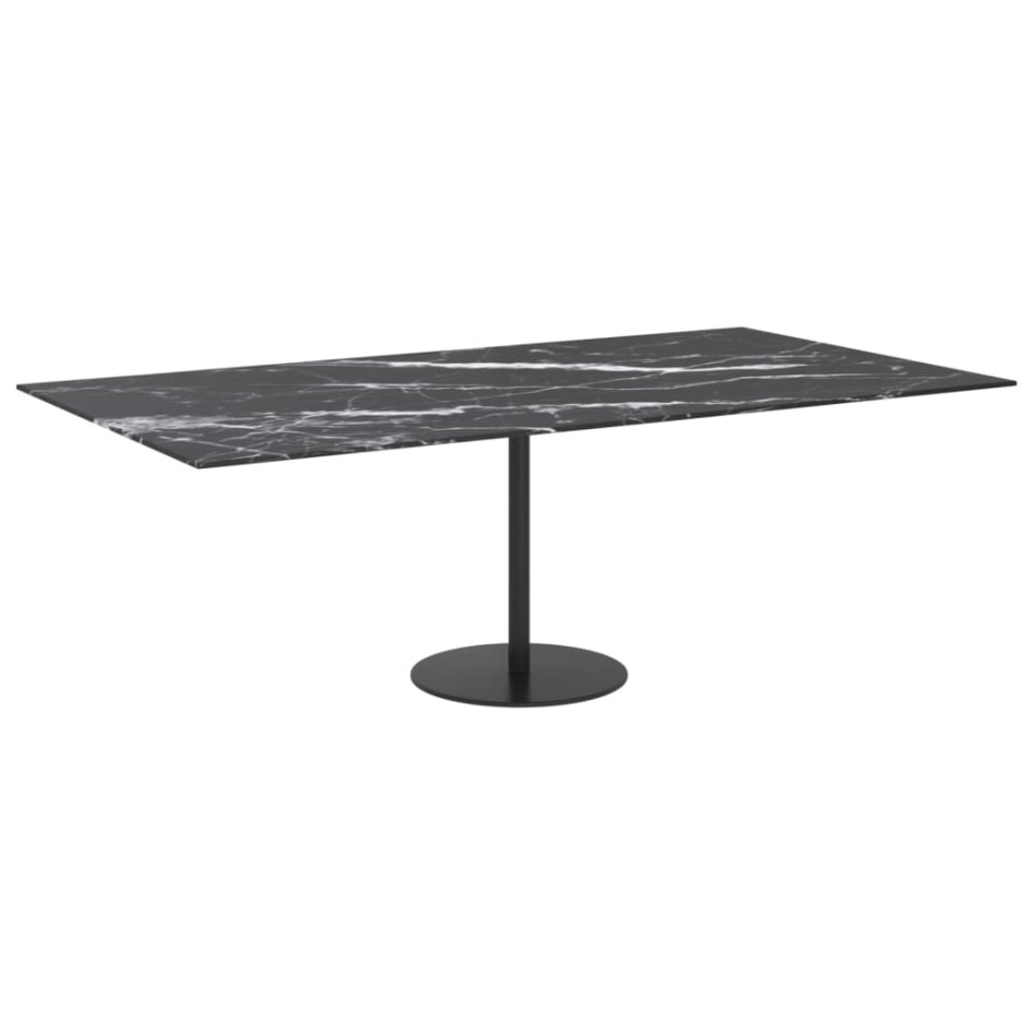 Tablero mesa diseño mármol vidrio templado negro 120x65 cm 8