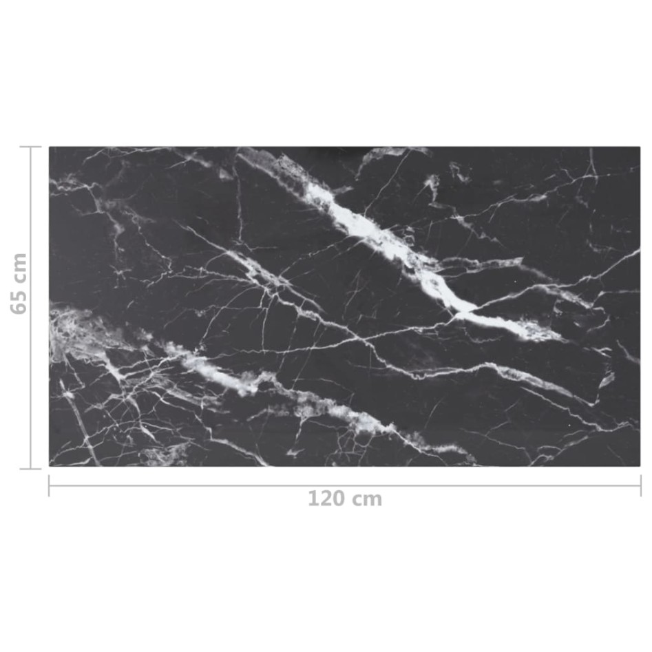 Tablero mesa diseño mármol vidrio templado negro 120x65 cm 8