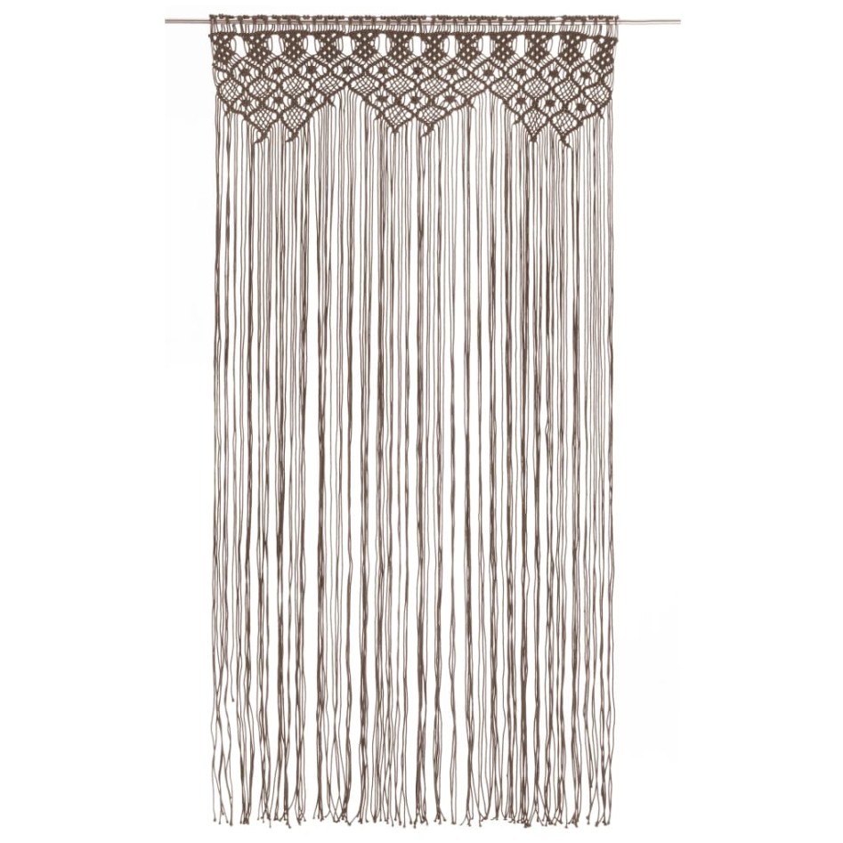 Cortina de macramé algodón gris taupé 140x240