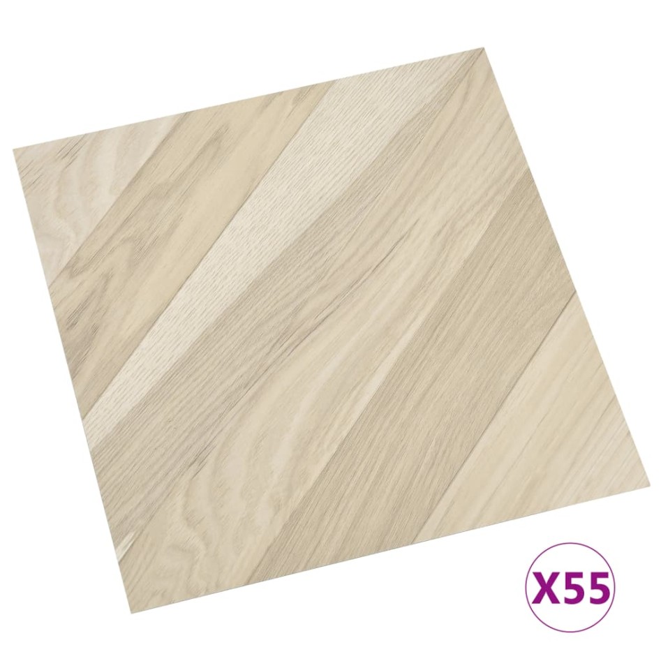 Lamas para suelo autoadhesivas 55 uds PVC beige a rayas 5,11