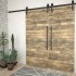 Kit de herrajes de puertas correderas acero negro 2 uds 183