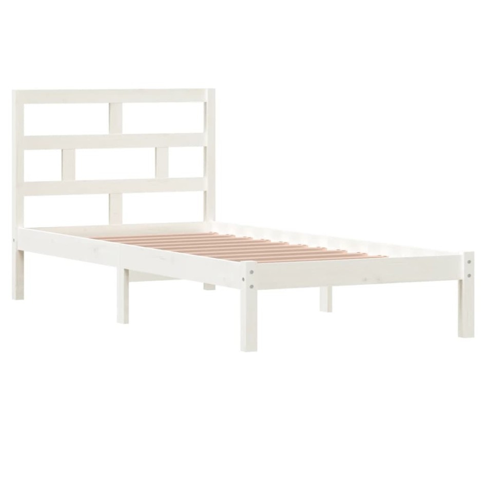 Estructura de cama madera maciza de pino blanco 90x200