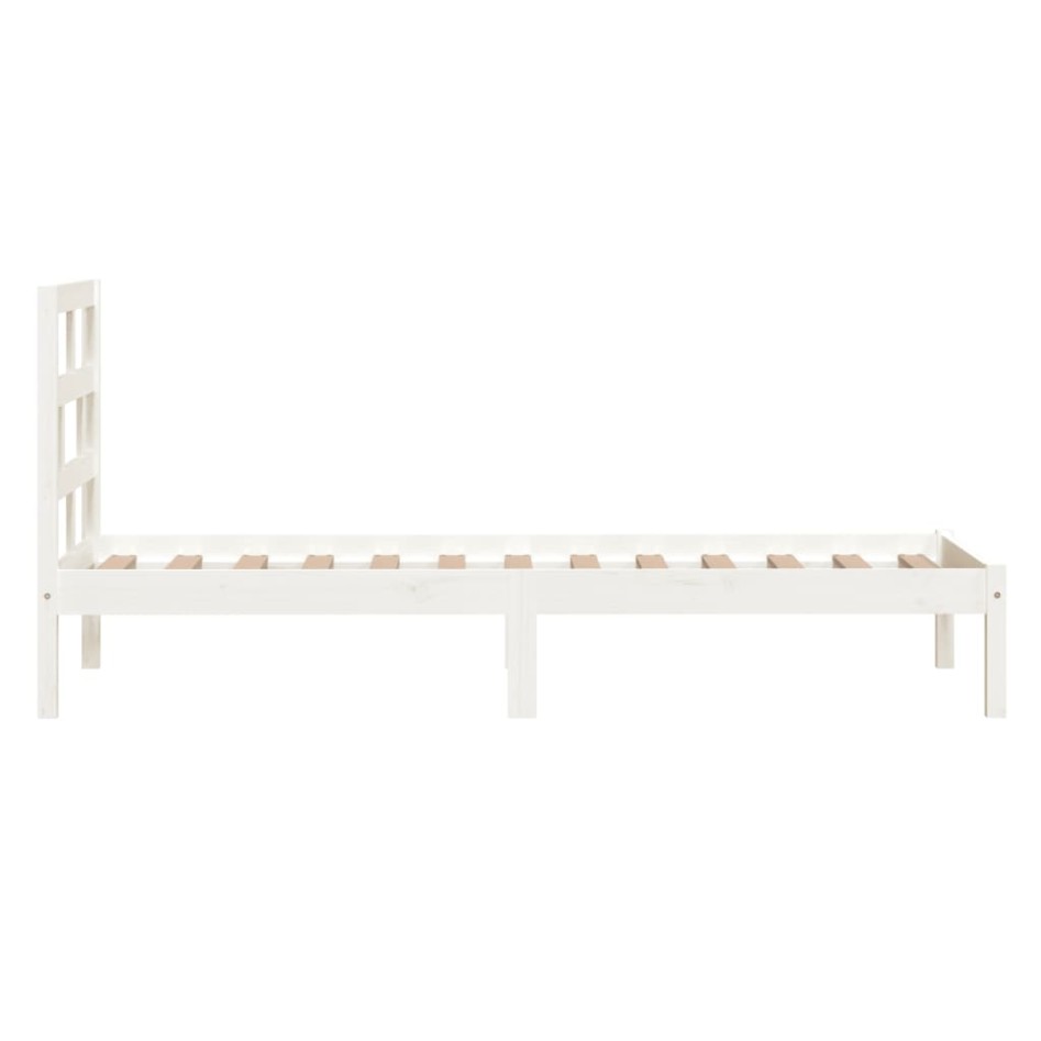 Estructura de cama madera maciza de pino blanco 90x200