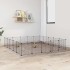 Jaula para mascotas de 20 paneles puerta acero negro 35x35