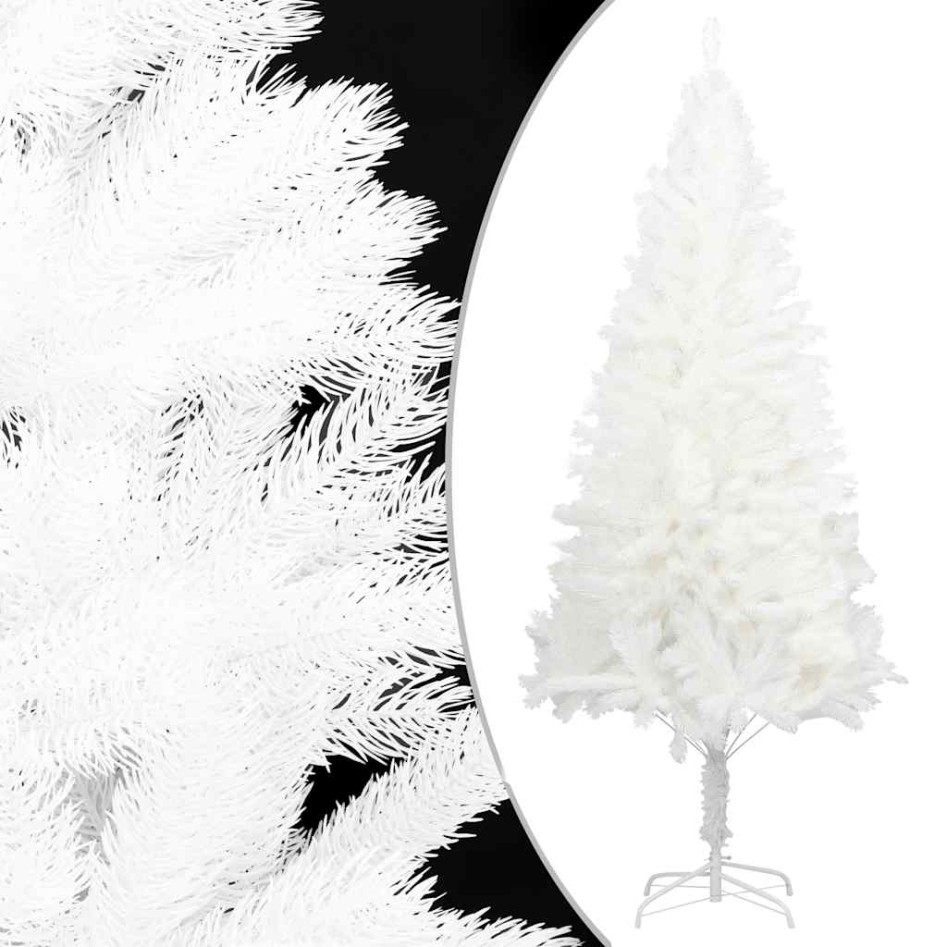 Árbol de Navidad preiluminado con luces y bolas blanco 120