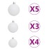 Árbol de Navidad preiluminado con luces y bolas blanco 120