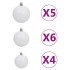 Árbol de Navidad preiluminado con luces y bolas blanco 120