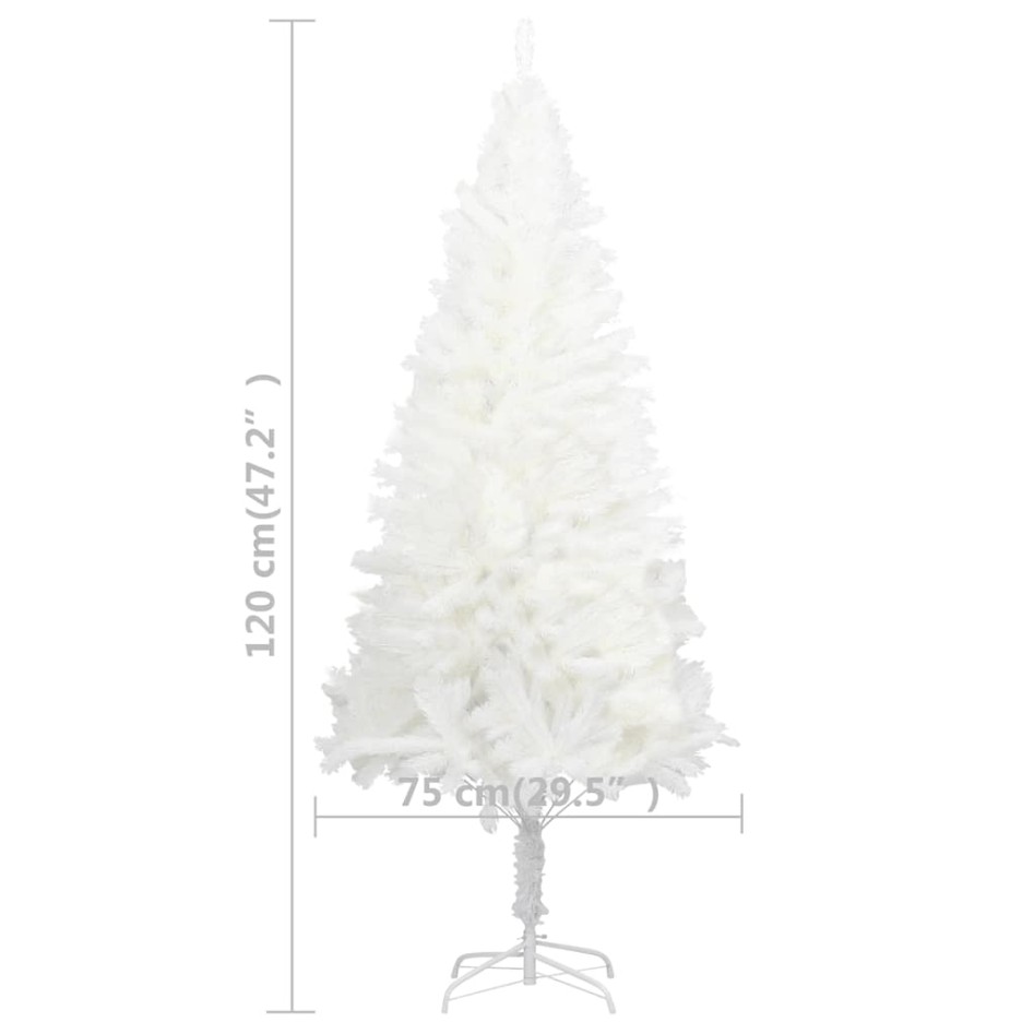 Árbol de Navidad preiluminado con luces y bolas blanco 120