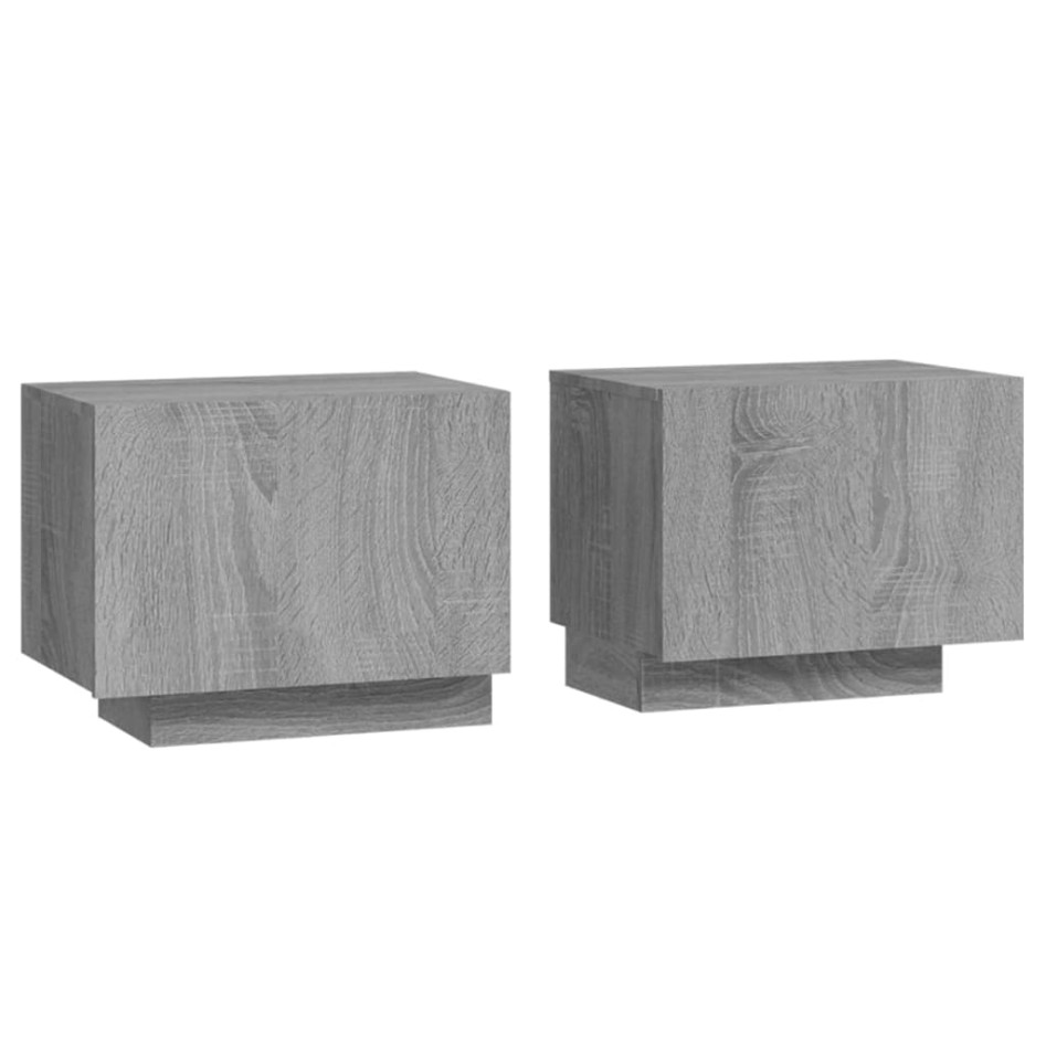 Mesita de noche madera contrachapada gris Sonoma 100x35x40