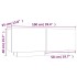 Mesita de noche madera contrachapada gris Sonoma 100x35x40