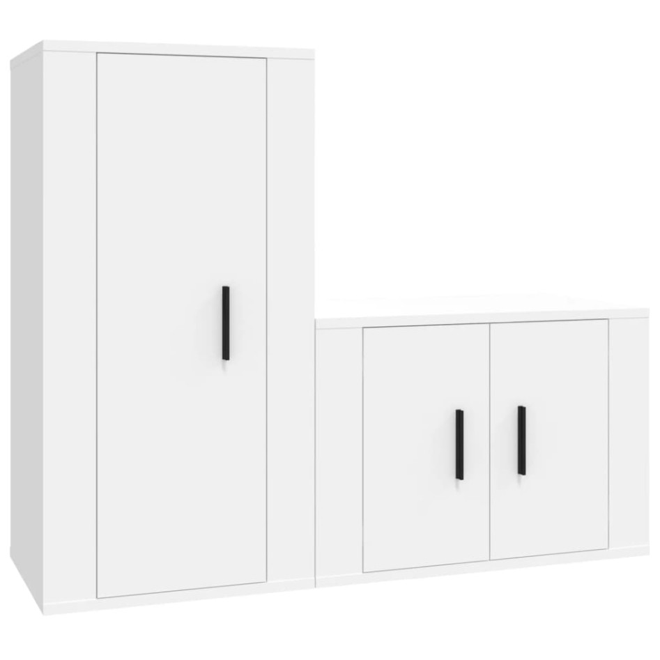 Set de muebles de TV 2 piezas madera contrachapada