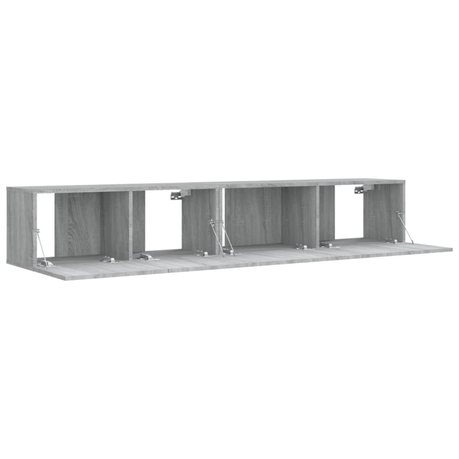 Set de muebles para TV 2 pzas madera contrachapada gris