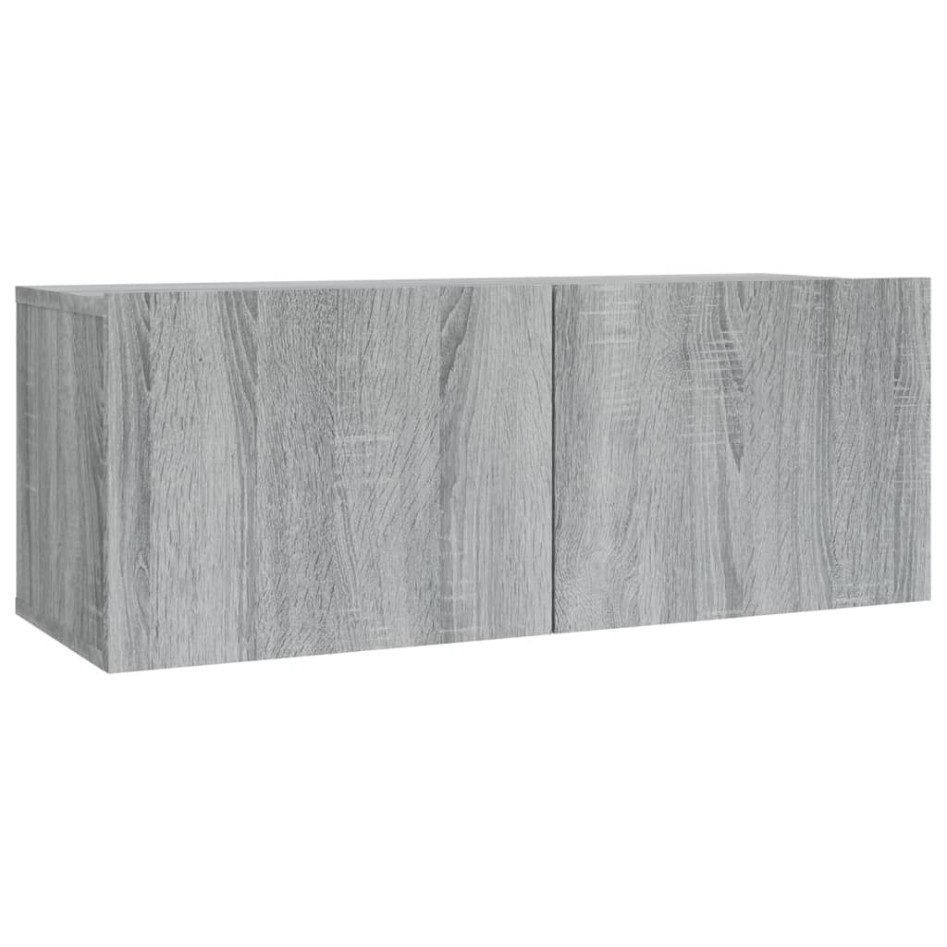 Set de muebles para TV 2 pzas madera contrachapada gris
