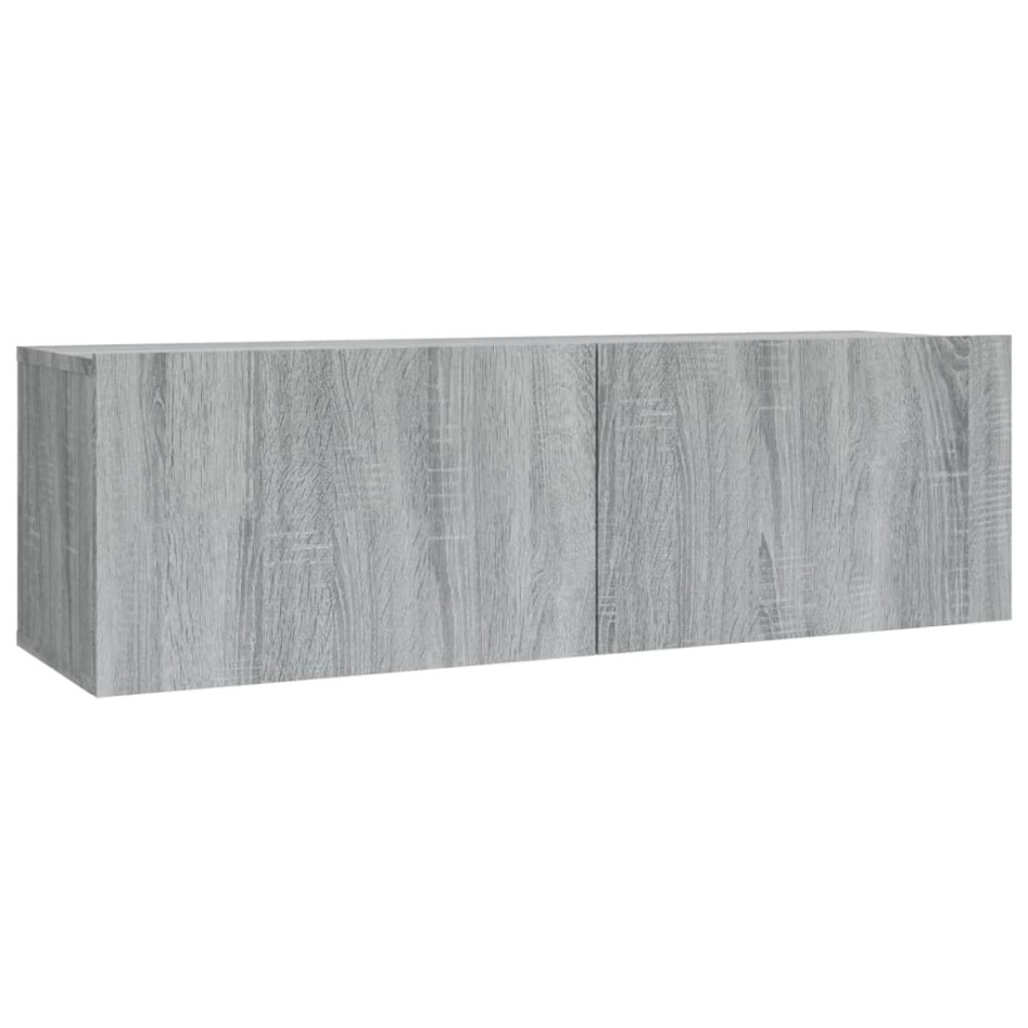 Set de muebles para TV 2 pzas madera contrachapada gris