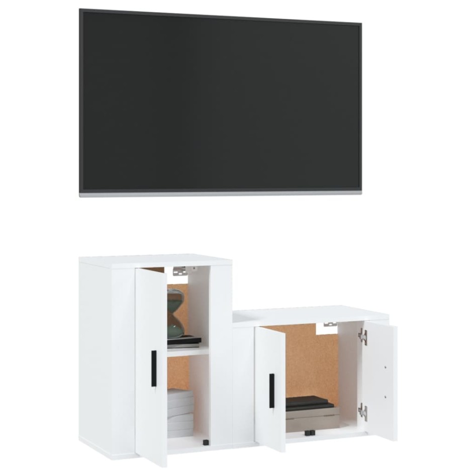 Set de muebles de TV 2 piezas madera contrachapada
