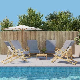 Toallas de playa 6 uds tela gris 400 g/m² 60x135