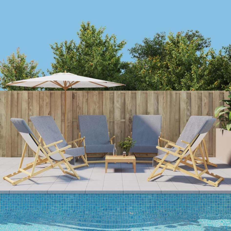 Toallas de playa 6 uds tela gris 400 g/m² 60x135