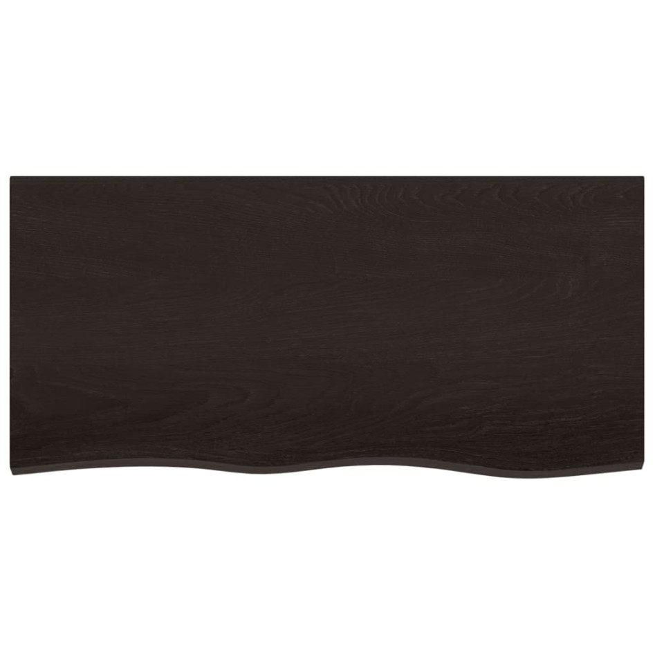 Encimera de baño madera tratada marrón oscuro 100x50x(2-4)