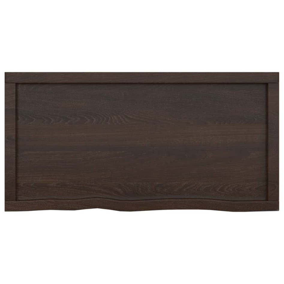 Encimera de baño madera tratada marrón oscuro 100x50x(2-4)