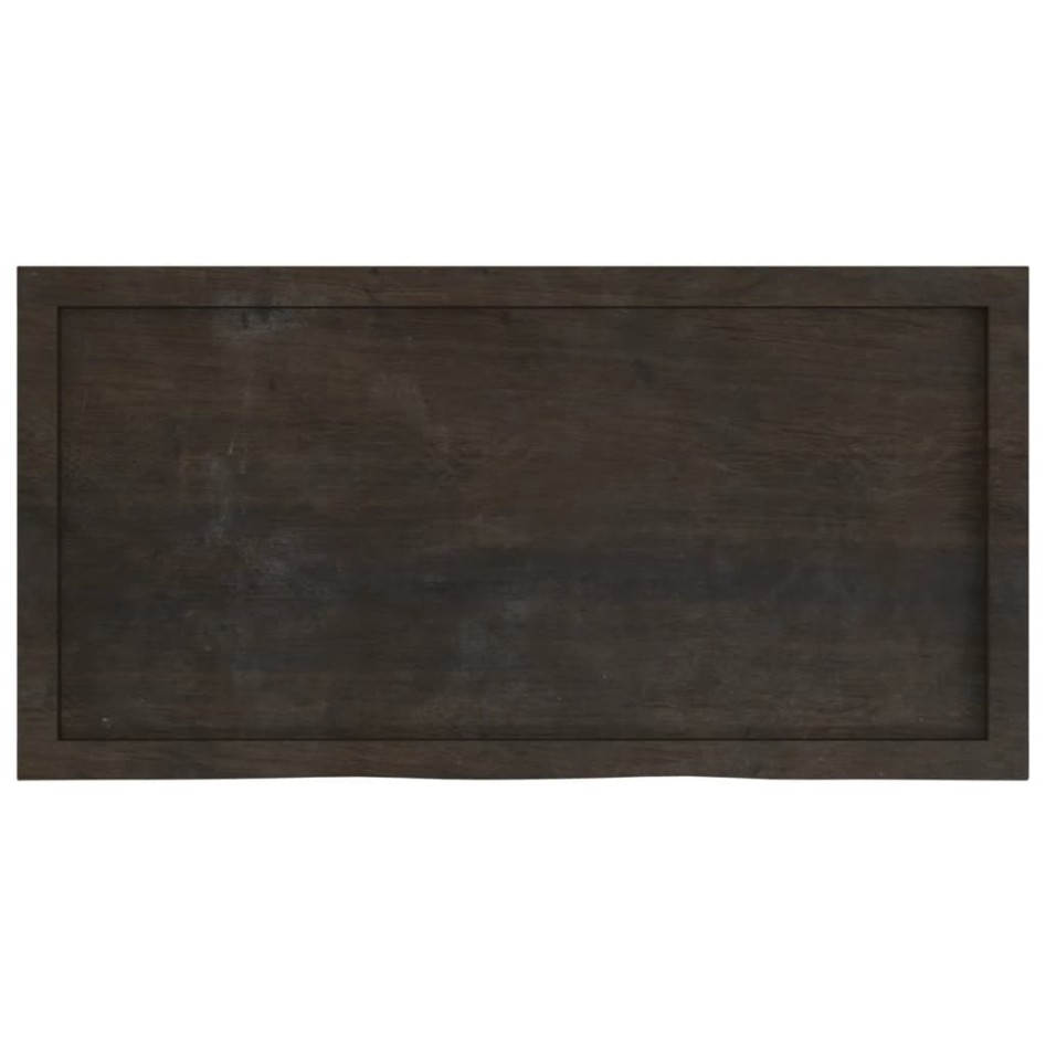 Tablero mesa madera roble tratada marrón oscuro 100x50x(2-4)