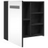 Mueble de baño con espejo y luz LED negro 60x13x52