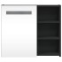 Mueble de baño con espejo y luz LED negro 60x13x52