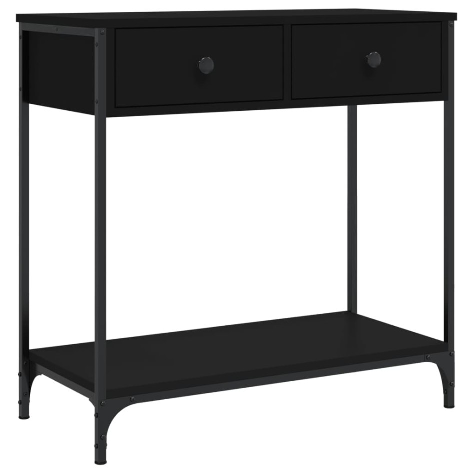 Mesa consola madera de ingeniería negro 75x34,5x75