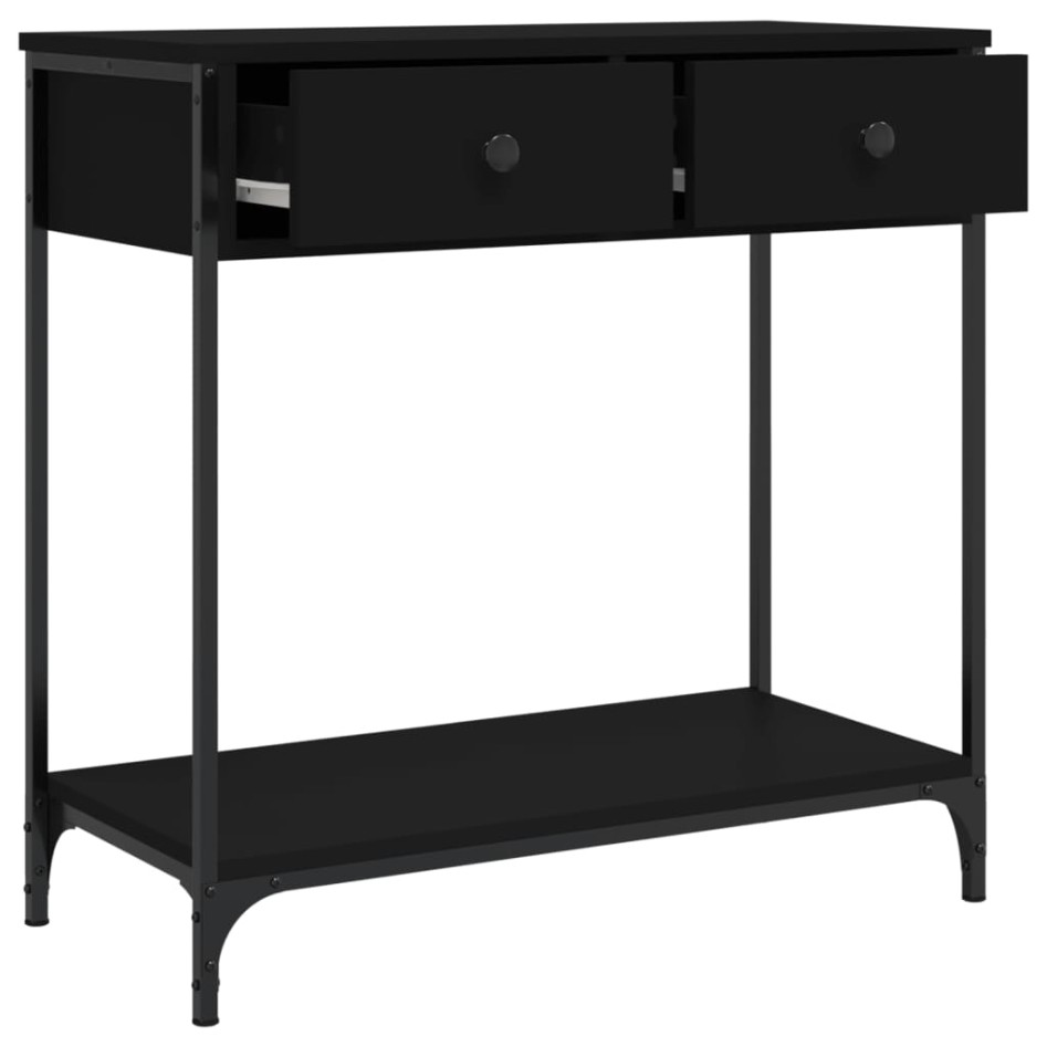 Mesa consola madera de ingeniería negro 75x34,5x75