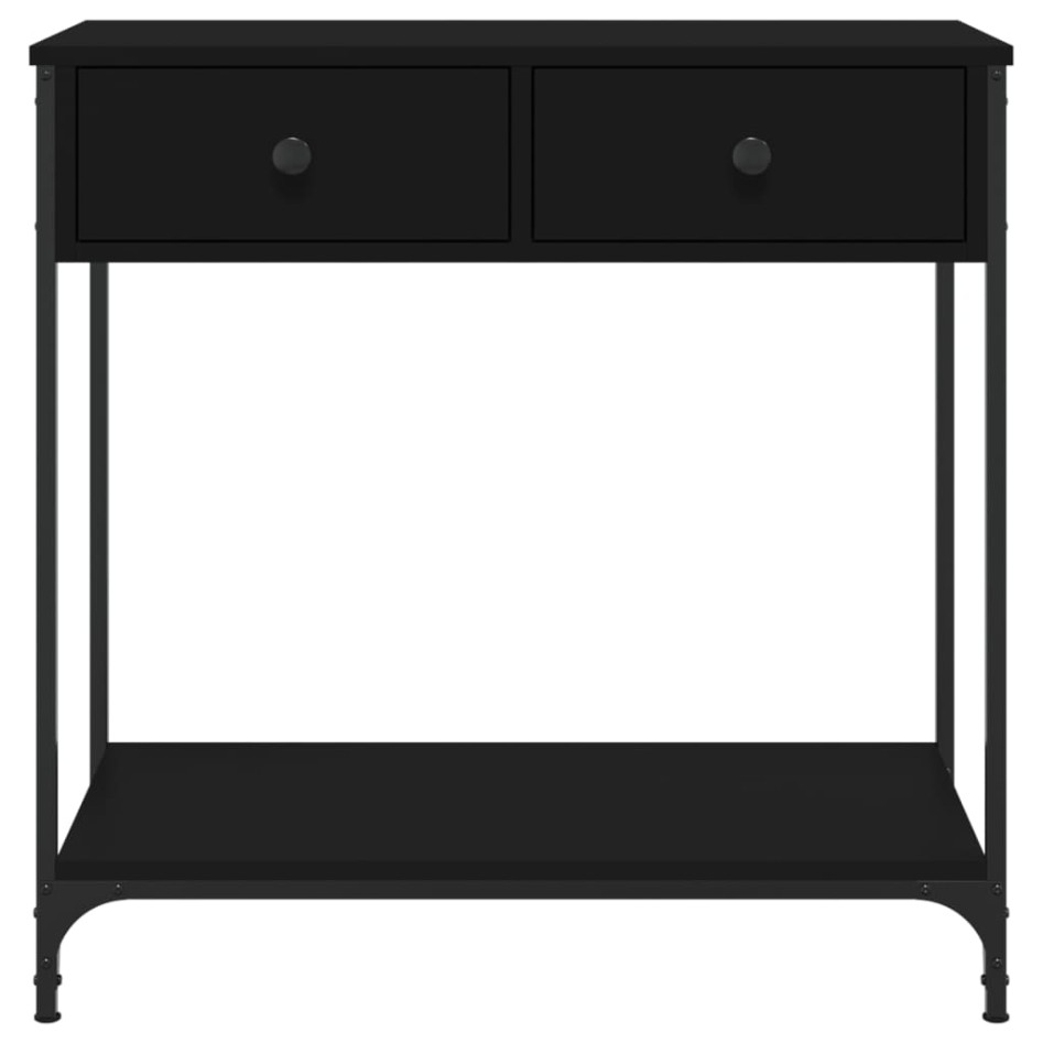 Mesa consola madera de ingeniería negro 75x34,5x75