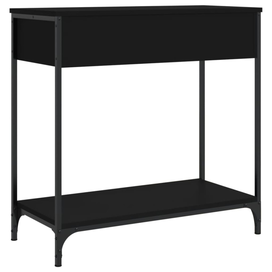 Mesa consola madera de ingeniería negro 75x34,5x75