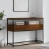 Mesa consola madera de ingeniería marrón roble 100x40x75