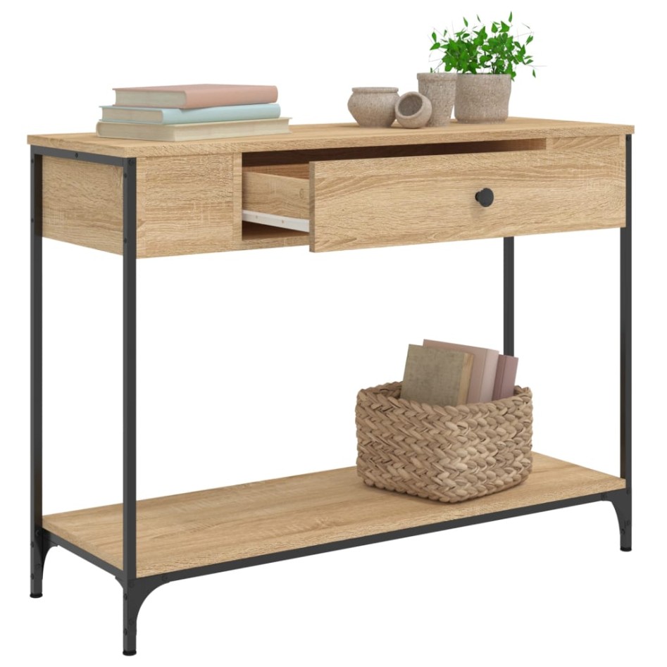 Mesa consola madera de ingeniería roble Sonoma 100x34,5x75