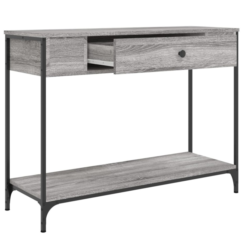Mesa consola madera de ingeniería gris Sonoma 100x34,5x75