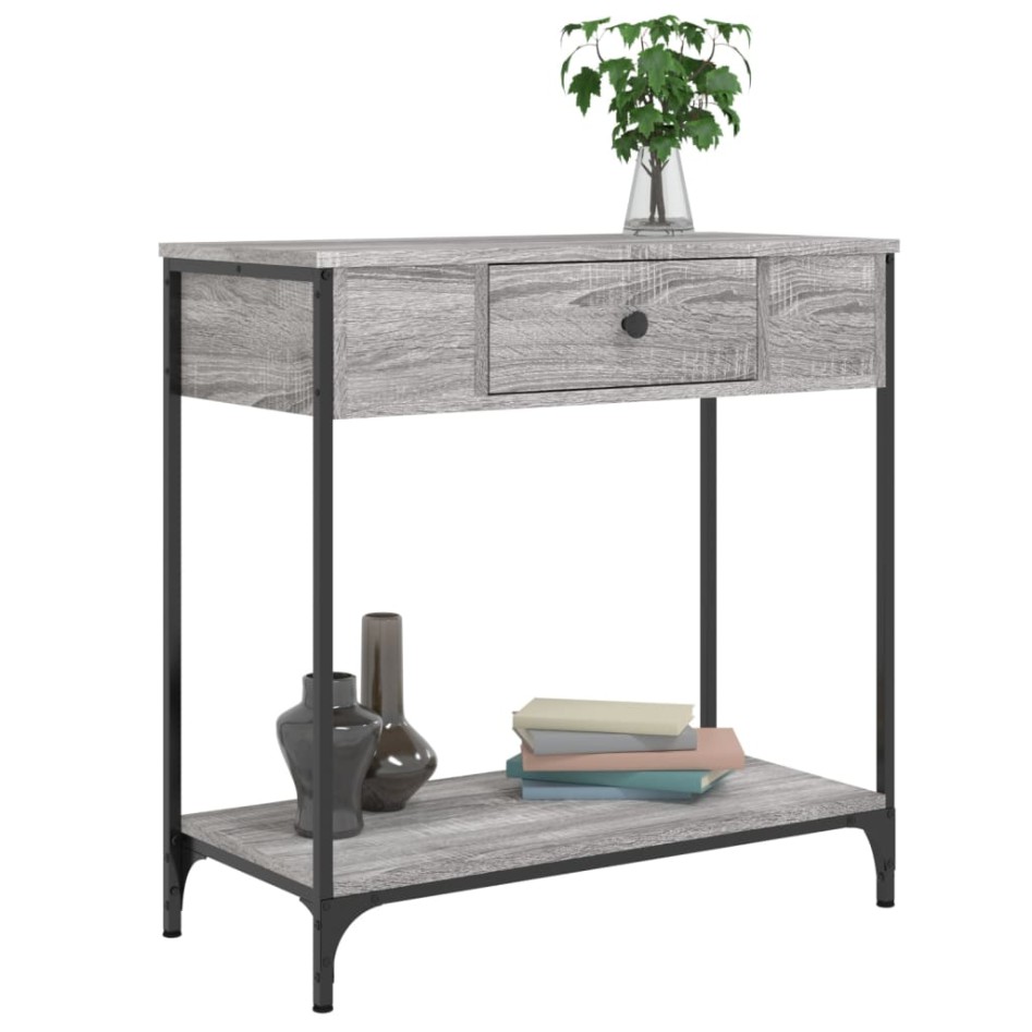 Mesa consola madera de ingeniería gris Sonoma 75x34,5x75