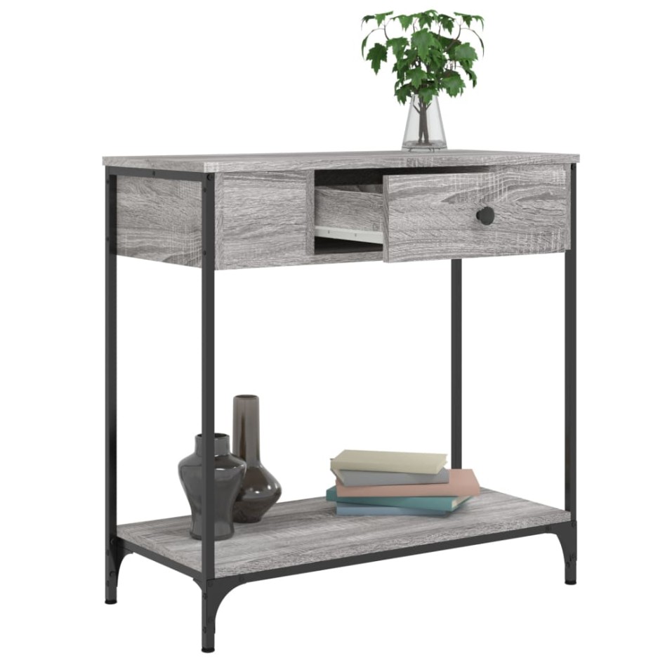 Mesa consola madera de ingeniería gris Sonoma 75x34,5x75
