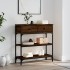 Mesa consola madera de ingeniería marrón roble 72,5x25x75