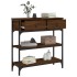 Mesa consola madera de ingeniería marrón roble 72,5x25x75