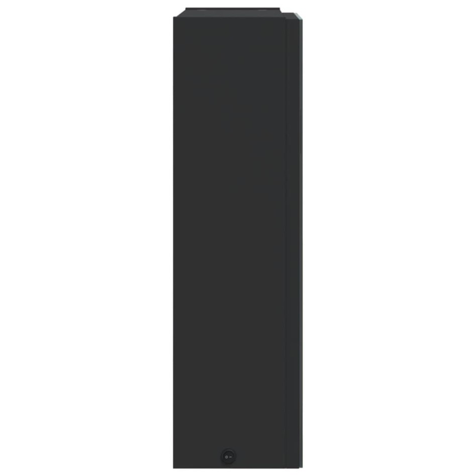 Mueble de baño con espejo y luz LED negro 45x13x52