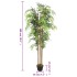 Árbol de bambú artificial con 1650 hojas verde 180