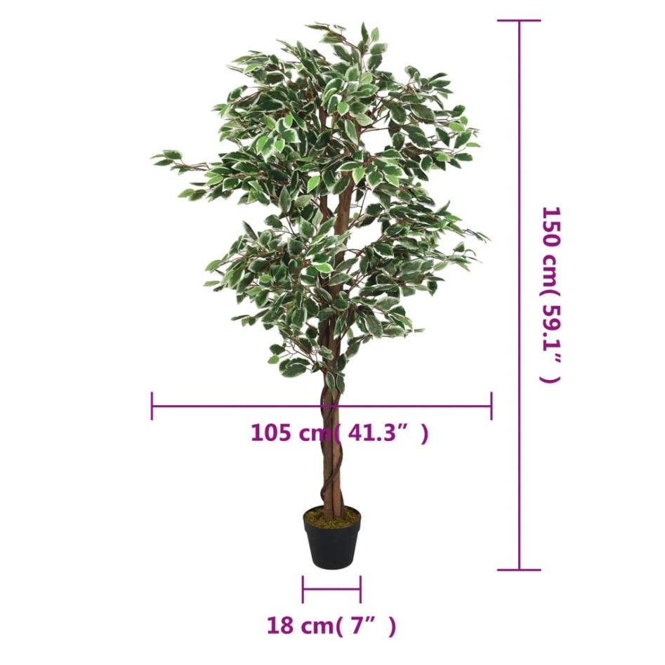 Árbol ficus artificial con 756 hojas verde 150