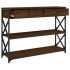 Mesa consola madera de ingeniería marrón roble 100x28x75